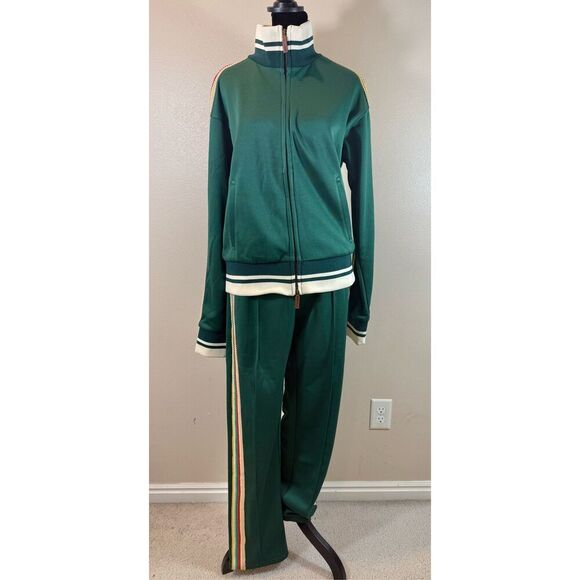 NWT Wales Bonner Rare Crochet Striped Green Top & Bottom Track Suit Men’s M - Picture 3 of 16